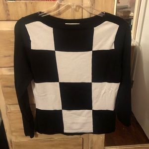 Black and white checkered sweater